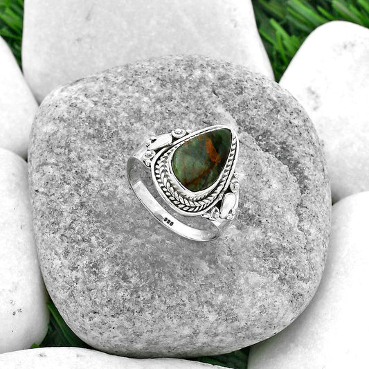 Turkish Rainforest Chrysocolla Ring size-8.5 R-1291 SDR156129