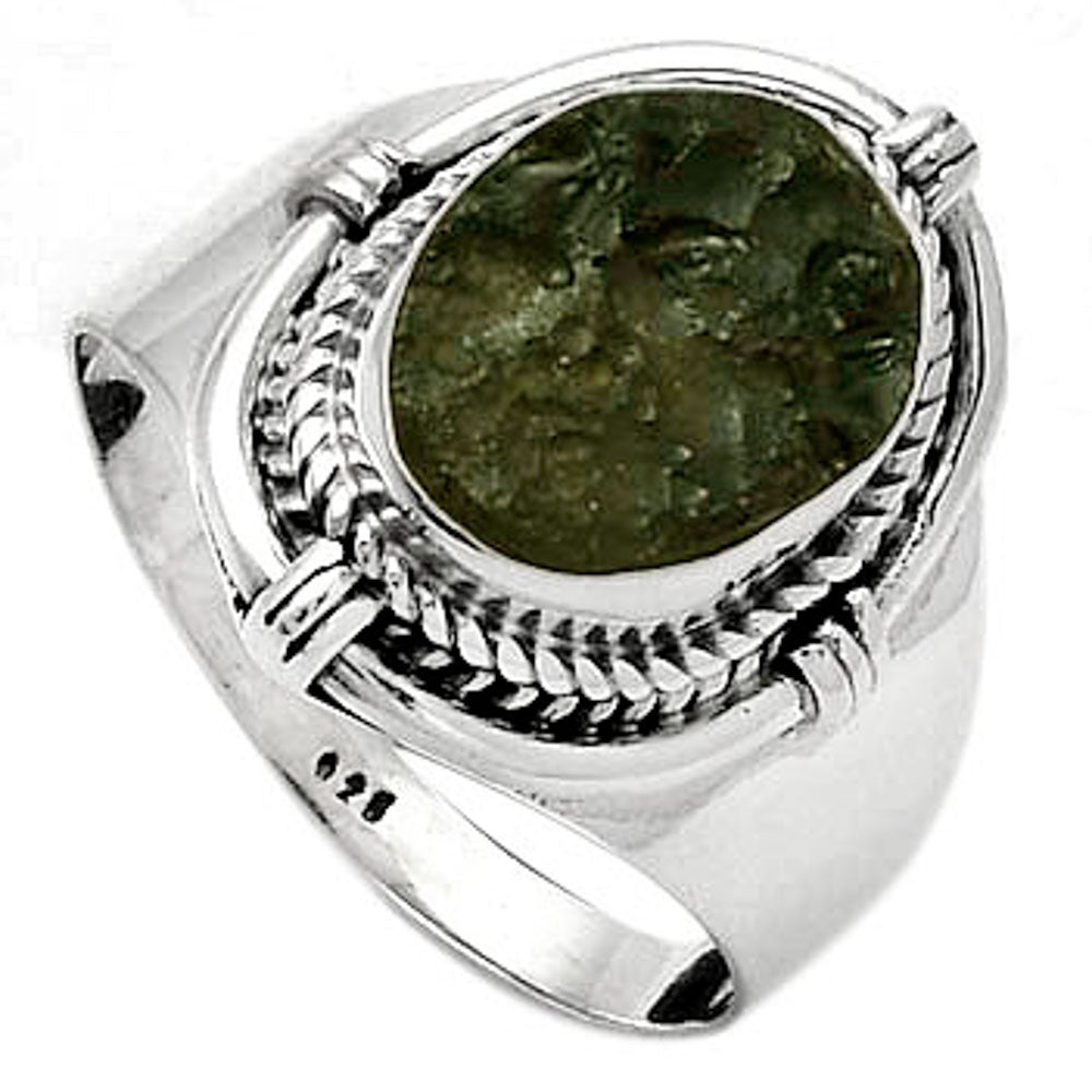 Natural Tektite Rough - Greek Ring size-7 R-1539 SDR156257