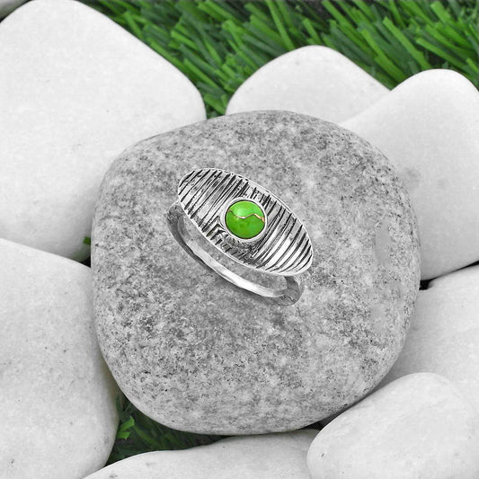 Copper Green Turquoise - Arizona Ring size-8.5 R-1573 SDR156665