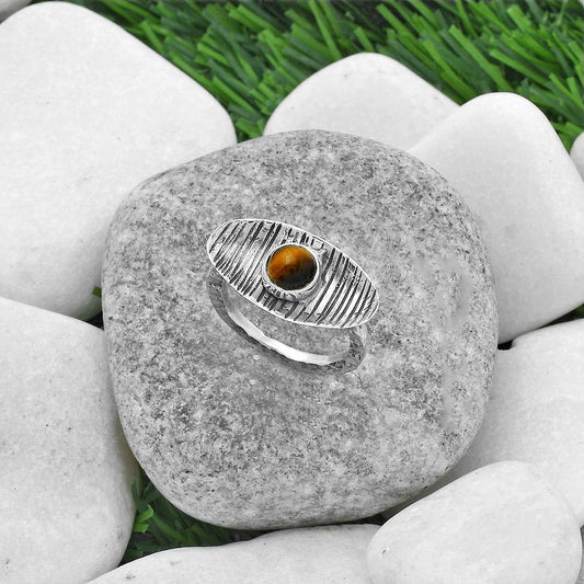 Natural Tiger Eye - Africa Ring size-7.5 R-1573 SDR156670