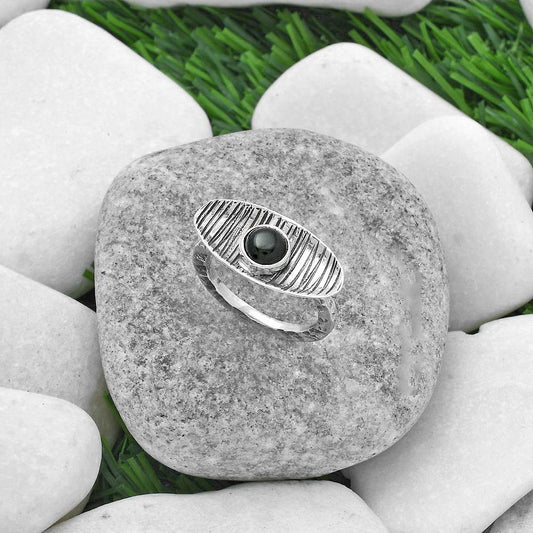 Natural Black Onyx - Brazil Ring size-7 R-1573 SDR156682