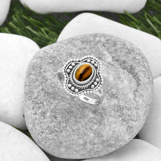 Natural Tiger Eye - Africa Ring size-8 R-1529 SDR157026