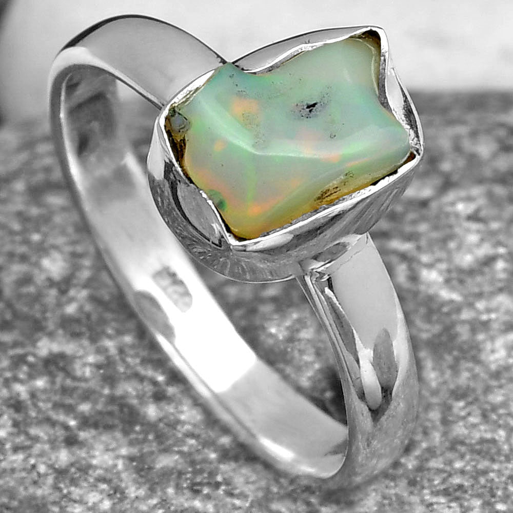Natural Ethiopian Opal Rough Ring size-8.5 R-1001 SDR157563