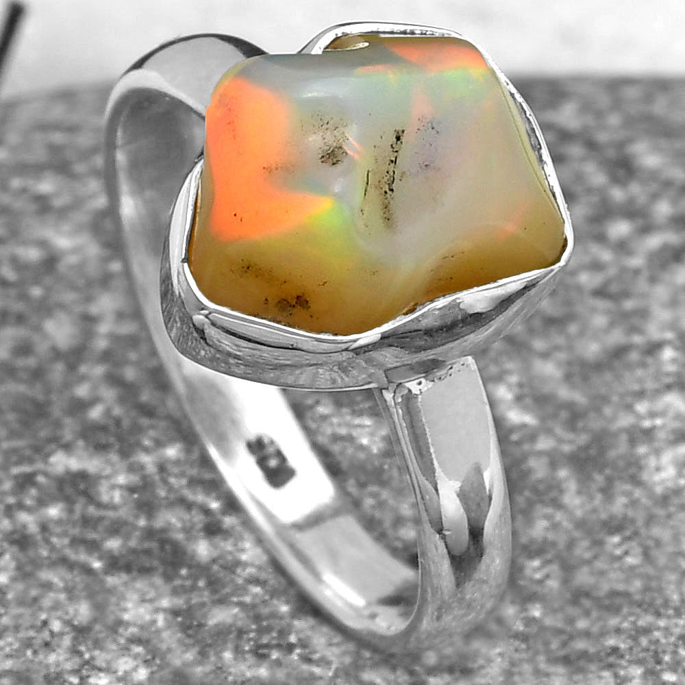 Natural Ethiopian Opal Rough Ring size-8.5 R-1001 SDR157579