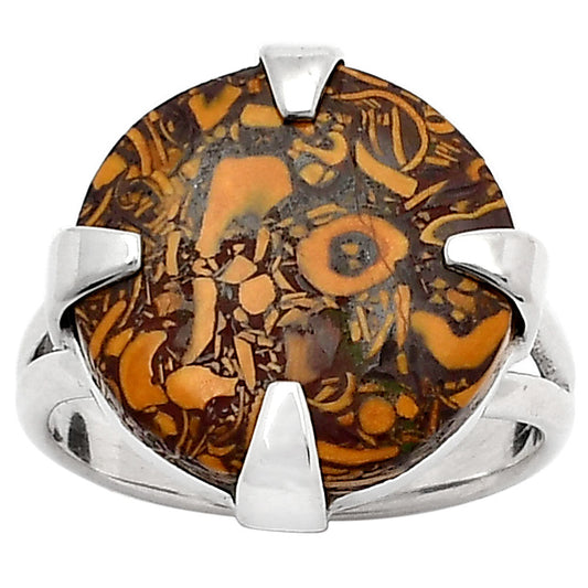 Coquina Fossil Jasper - India Ring size-8.5 R-1305 SDR157724