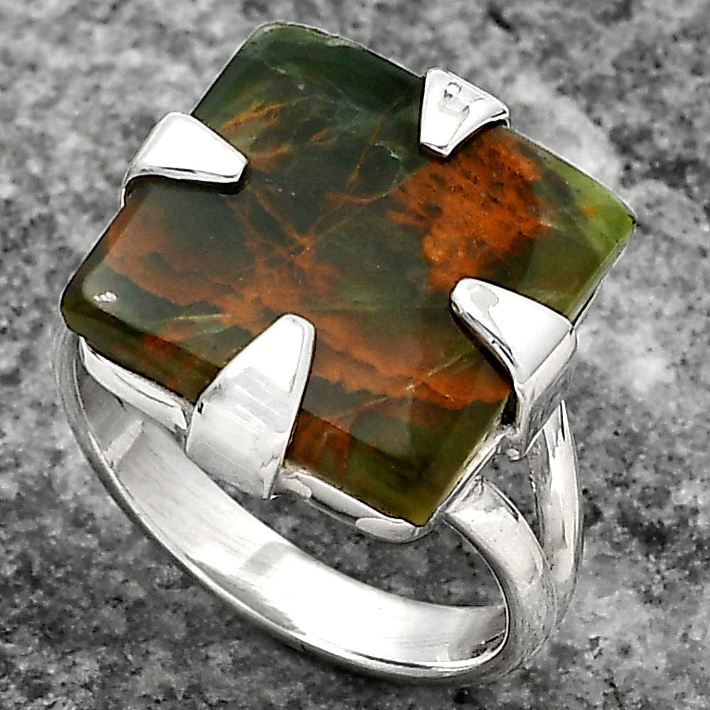 Natural Turkish Rainforest Chrysocolla Ring size-7 R-1305 SDR157741