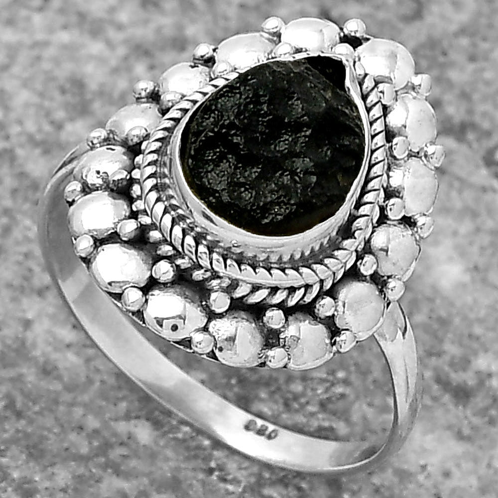 Natural Tektite Rough - Greek Ring size-9 R-1399 SDR157815