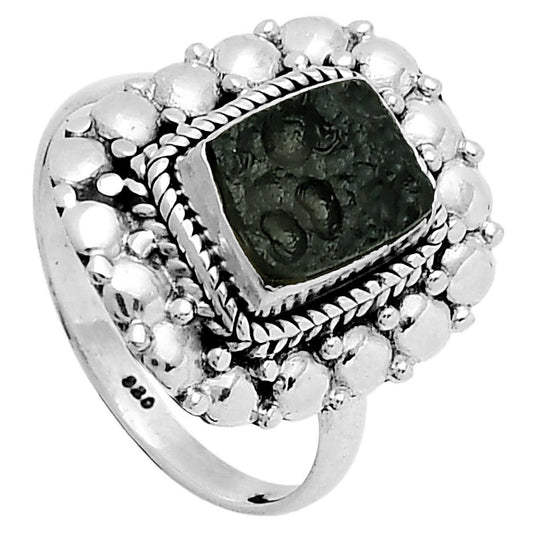 Natural Tektite Rough - Greek Ring size-8 R-1399 SDR157816