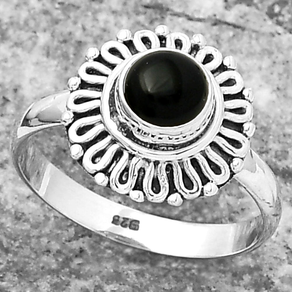 Natural Black Onyx - Brazil Ring size-8 R-1320 SDR157953