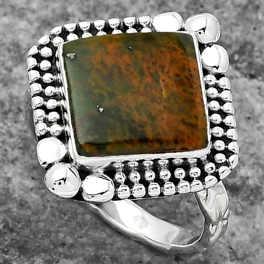 Natural Turkish Rainforest Chrysocolla Ring size-9 R-1154 SDR158419