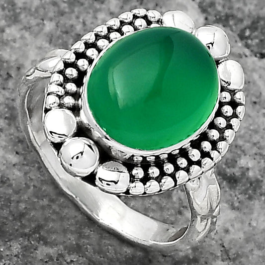 Natural Green Onyx Ring size-7.5 R-1154 SDR158446
