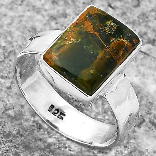 Natural Turkish Rainforest Chrysocolla Ring size-8 R-1001 SDR158536