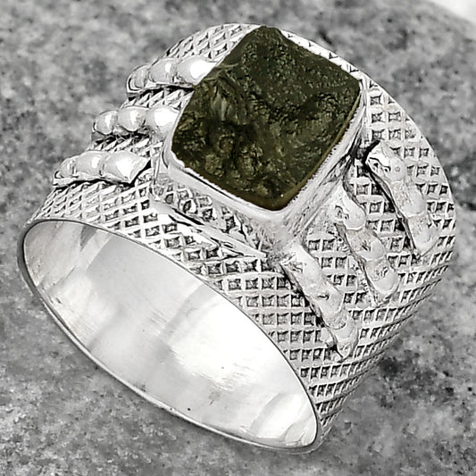 Natural Tektite Rough - Greek Ring size-8 R-1537 SDR158585