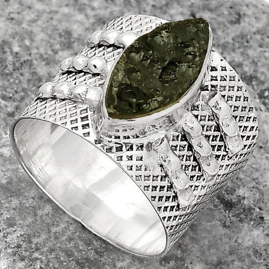 Natural Tektite Rough - Greek Ring size-8 R-1537 SDR158590