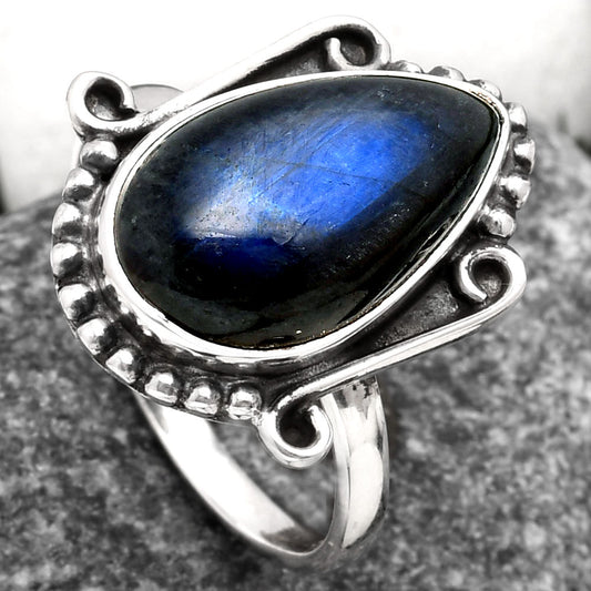 Blue Fire Labradorite - Madagascar Ring size-7.5 R-1120 SDR158902