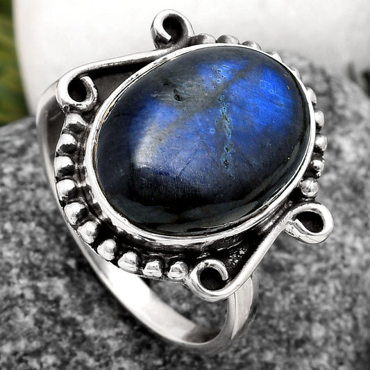 Blue Fire Labradorite - Madagascar Ring size-7.5 R-1120 SDR158903