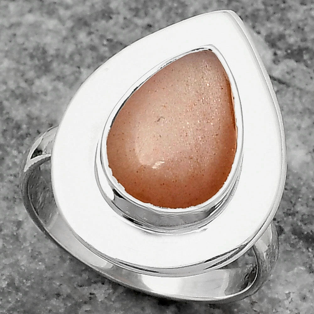 Natural Peach Moonstone Ring size-7 R-1082 SDR159182