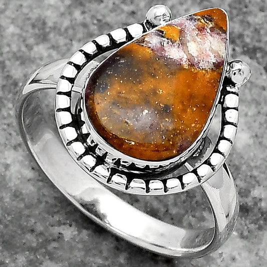 Natural Indian Blanket Jasper Ring size-9.5 R-1518 SDR159411