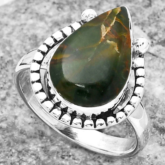 Turkish Rainforest Chrysocolla Ring size-8.5 R-1518 SDR159435