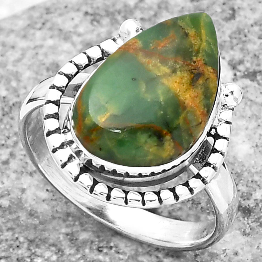 Turkish Rainforest Chrysocolla Ring size-9.5 R-1518 SDR159445