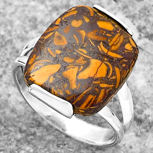 Natural Coquina Fossil Jasper India Ring size-8 R-1084 SDR159489