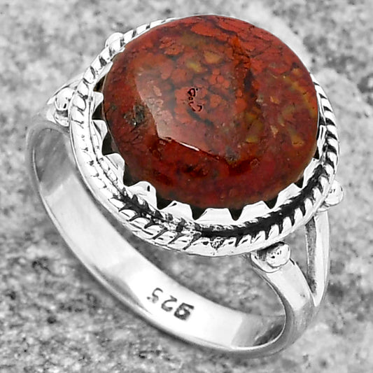 Natural Red Moss Agate Ring size-8.5 R-1474 SDR159592