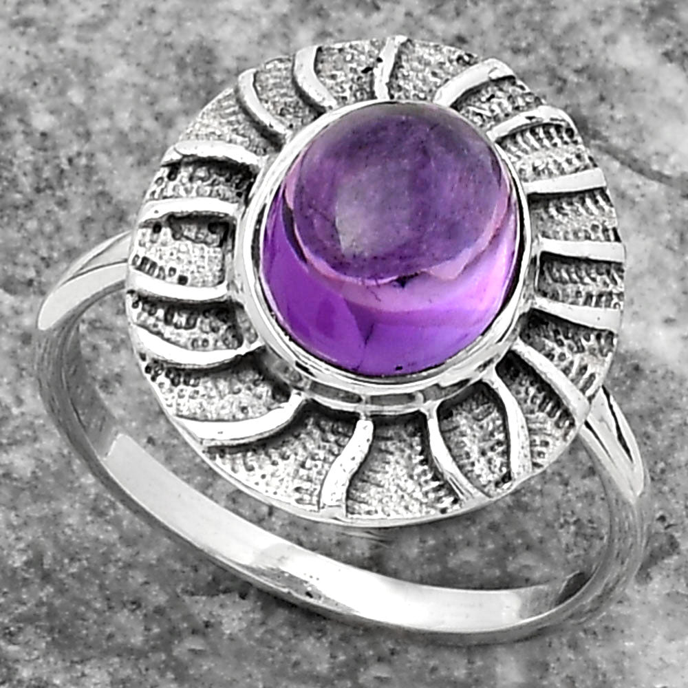 Natural Amethyst Cab - Brazil Ring size-7 R-1085 SDR159783