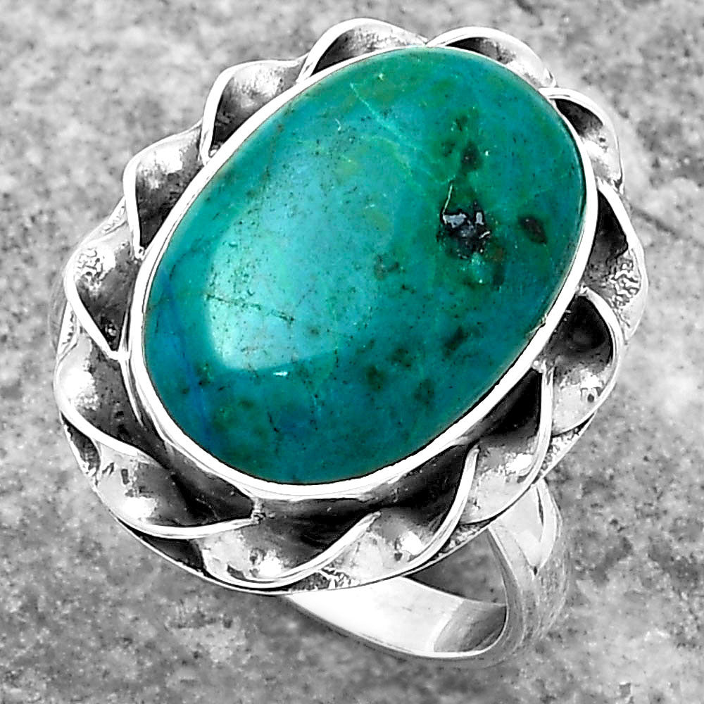 Natural Azurite Chrysocolla Ring size-7.5 R-1083 SDR159934