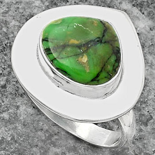 Natural Green Matrix Turquoise Ring size-7.5 R-1082 SDR160136