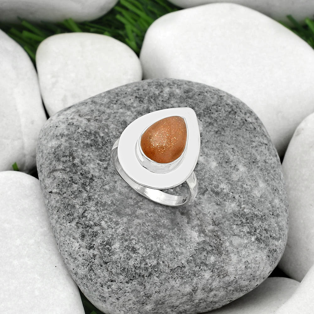 Natural Sunstone - Namibia Ring size-7.5 R-1082 SDR160194