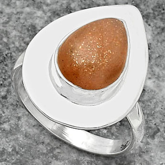 Natural Sunstone - Namibia Ring size-7.5 R-1082 SDR160194