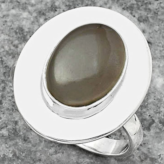 Natural Gray Moonstone Ring size-8 R-1082 SDR160205