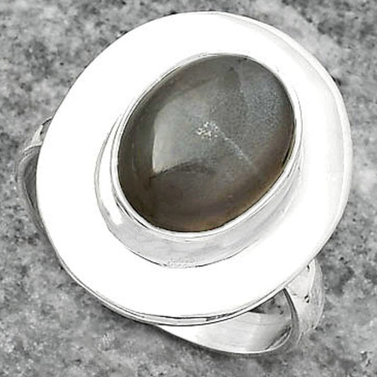 Natural Gray Moonstone Ring size-7.5 R-1082 SDR160206