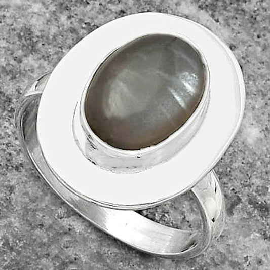 Natural Gray Moonstone Ring size-7.5 R-1082 SDR160211