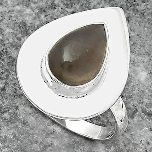 Natural Gray Moonstone Ring size-8 R-1082 SDR160214