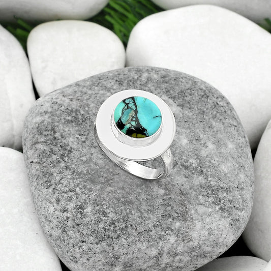 Lucky Charm Tibetan Turquoise Ring size-7.5 R-1082 SDR160270