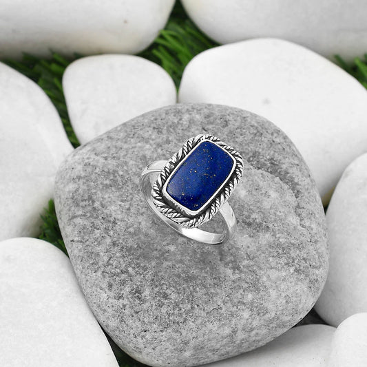 Natural Lapis - Afghanistan Ring size-8.5 R-1013 SDR160611