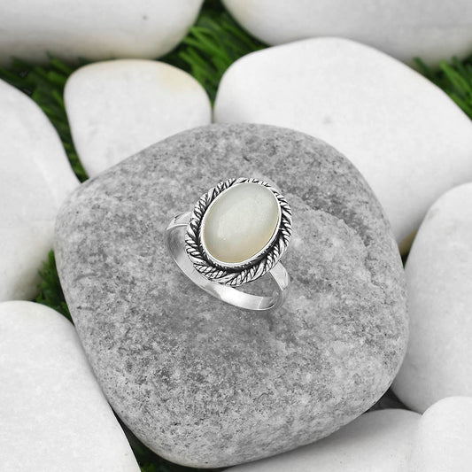Natural Srilankan Moonstone Ring size-8.5 R-1013 SDR160620