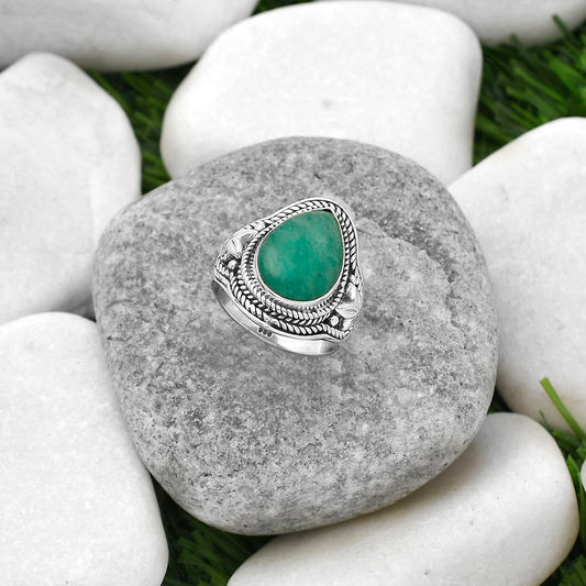 Natural Paraiba Amazonite Ring size-7 R-1312 SDR160698