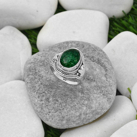 Natural Green Aventurine Ring size-8 R-1312 SDR160725