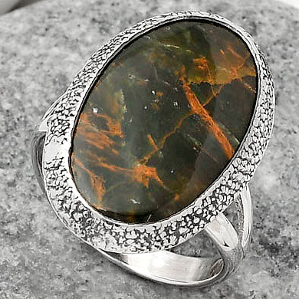 Turkish Rainforest Chrysocolla Ring size-8.5 R-1307 SDR160857