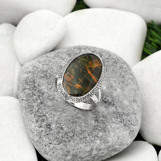 Turkish Rainforest Chrysocolla Ring size-8.5 R-1307 SDR160857