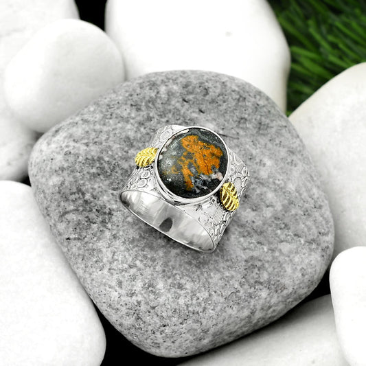 Two Tone - Indian Blanket Jasper Ring size-8 R-1534 SDR161388