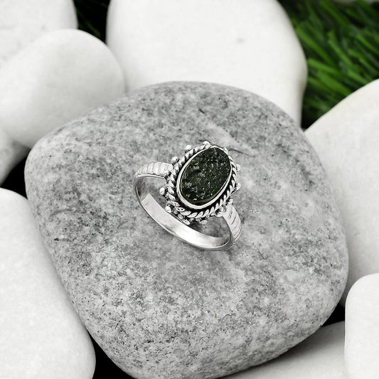 Natural Tektite Rough - Greek Ring size-7 R-1332 SDR161449