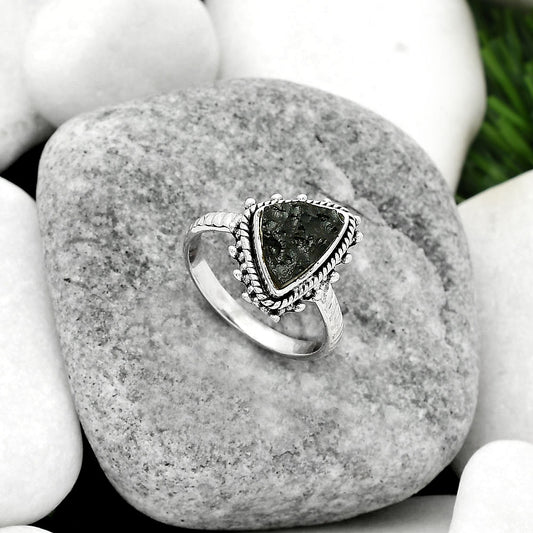 Natural Tektite Rough - Greek Ring size-8 R-1332 SDR161467