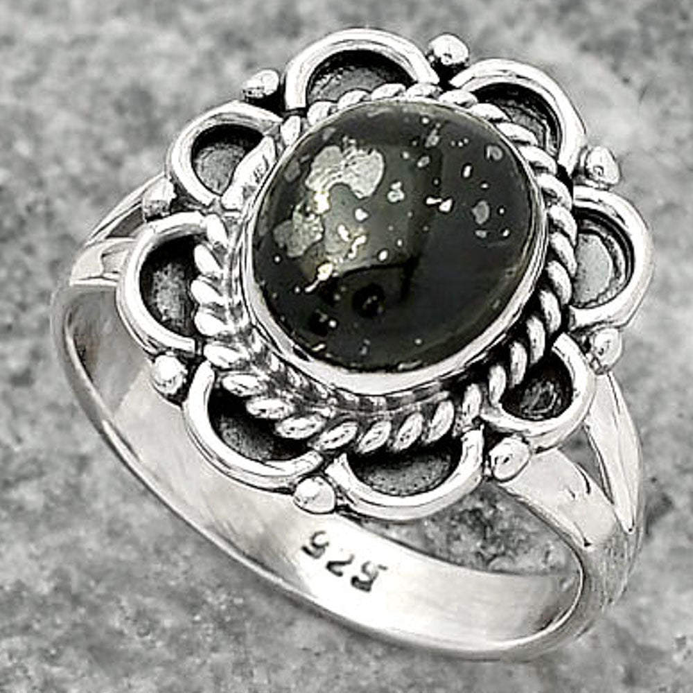 Natural Nuummite Ring size-8 R-1256 SDR161487
