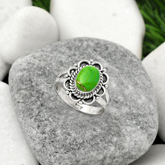 Copper Green Turquoise - Arizona Ring size-8 R-1256 SDR161495