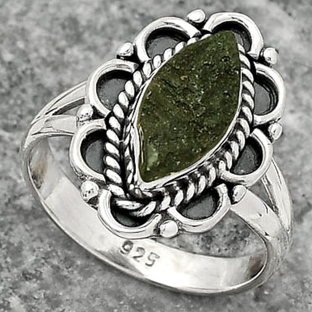 Natural Tektite Rough - Greek Ring size-8 R-1256 SDR161497