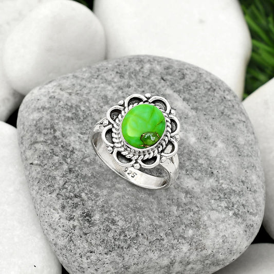 Copper Green Turquoise - Arizona Ring size-7.5 R-1256 SDR161509