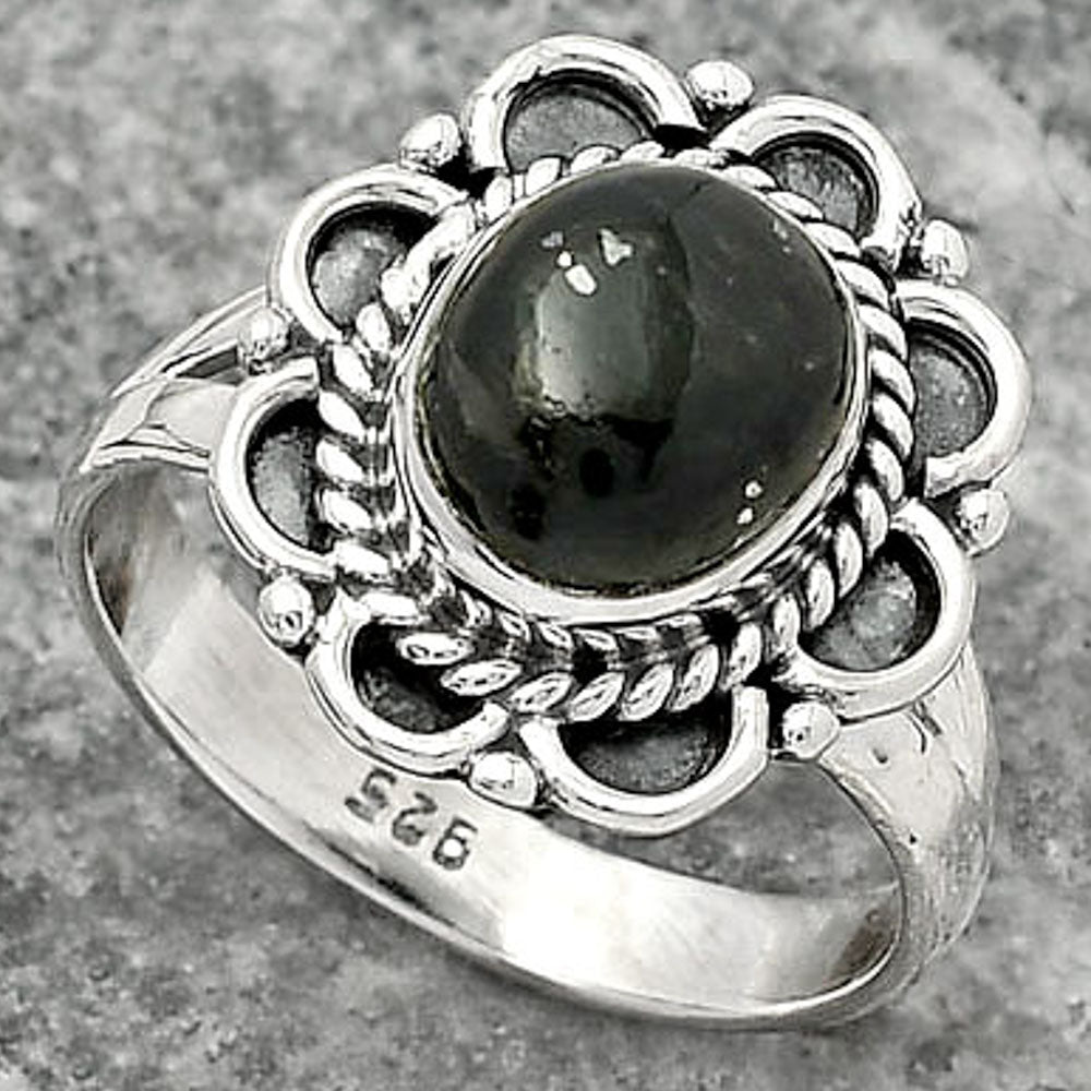Natural Nuummite Ring size-7.5 R-1256 SDR161510